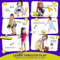 Toddler Toys Cleaning Set, Kids Cleaning Toy Set, Pretend Play Home Cleaning Playset - Incl.Electric Toy Vacuum, Broom and Dustpan Set, Mop,Duster and More,Cleaning Tools Toys for Boys Girls - Image 3