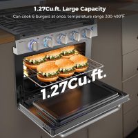CAMPLUX Classic RV Propane Range 17 Inches, Propane Range Oven with 3 Burners Cooktop for RV, RV Propane Stove Oven Combo 28,100 BTU/Hr, Stainless Steel RGS17MSF - Image 4