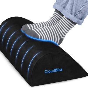 Foot Rest for Under Desk at Work,Office Desk Accessories with Soft Foam and Washable Removable Cover, Foot Stool for Office, Car, Home to Foot Support and Relax Ankles, Black