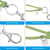 Keychain Bracelet, Woven Leather Wristlet Keychain for Women and Men for Car Keys, Bag Decoration - Image 3