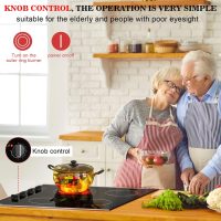 Karinear 30 Inch Electric Cooktop 4 Burners, Knob Control Built-in Ceramic Cooktop, 30" Radiant Electric Stove Top with Glass Protection Metal Frame,Hot Surface Indicator, 220-240v, Hard Wire, No Plug - Image 4