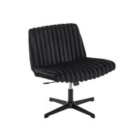 Roundhill Blynn Adjustable Swivel Criss Cross Chair, Wide Seat Office Chair Vanity Chair, Black - Image 10