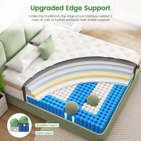 King Mattress, 14 Inch Hybrid Mattress in a Box, Memory Foam and Individual Pocket Springs, Innerspring Medium Firm for Pressure Relief, Edge Support, Comfy and Breathable, CertiPUR-US - Image 3