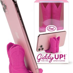 Genuine Fred Giddy UP Phone Stand, Pink, Cowboy Boot Tech Accessory, Fits Most Mobile Smartphones, Grippy Silicone, Fun Cowboy Boot Details