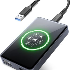 4-in-1 Wireless CarPlay & Android Auto Adapter,Magic Vedio Box Stream Netflix, YouTube, Disney+，HDMI Output, USB Drive & TF Card Support Upgrade OEM Wired CarPlay (4+32GB)