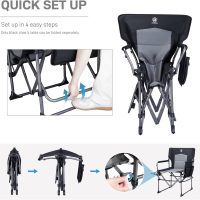 EVER ADVANCED Camping Directors' Chair with Side Table, Portable Folding with Compact Size, Heavy Duty Lawn Chair with Pocket for Camping, Lawn, Sports and Fishing, 400lbs, Black - Image 7