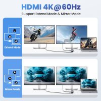 USB C Hub Laptop Docking Station Dual Monitor,14 in 1 Multiport Adapter with 4K HDMI,VGA,8 USB C/A Ports,100W PD Fast Charging,Audio&Mic,SD&TF,USBC Dongle for MacBook/Dell/HP/Lenovo ThinkPad/Surface - Image 6