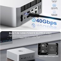 Beelink GTI14 AI Mini PC, Intel Core Ultra 9 185H (16T/22C, up to 5.1GHz), 64GB DDR5 2TB PCIe4.0 SSD Mini Desktop Computer, Dual 2.5G LAN/Fingerprint Sensor/WiFi 7/ BT5.4/USB4.0/ 145W PSU Gaming PC - Image 5