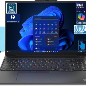 Lenovo ThinkPad E16 Gen 2 AI Powered Laptop 16.0" Touchscreen IPS WUXGA (Intel Ultra 5-125U, 16GB DDR5, 512GB PCIe SSD, Backlit KYB, Fingerprint, Thunderbolt 4, Win 11 Pro) W/Dockztorm