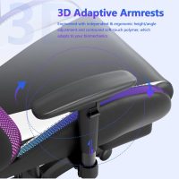 Mr IRONSTONE Gaming Chair, Video Game Chair with Bluetooth Speakers and Led Lights, Office Chair with Massage and 3D Armrest High Back Computer Racing Chair, Cheap Gaming Chairs for Adults,Black/White - Image 7
