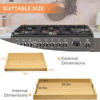 Fun Memories Noodle Board Stove Cover - Bamboo Wood Top Covers for Electric and Gas Sink RV 30 inL x 22 inW x 2.5 inTh Raised Cutting with Legs Juice Grooves - Image 2