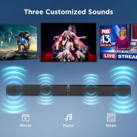 MZEIBO Sound Bar for Smart TV, 80W Bluetooth Soundbar 2 in 1 Detachable Design, Deep Bass, Home Theater Surround Sound, ARC/Optical/AUX Connections for TV/PC/Gaming/Projectors - Image 3