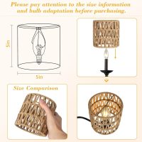 5.0 x 5.0in Chandelier Shades Set of 6, Small Rattan Lamp Shades Clip on Bulb, Boho Lamp Shades Replacement, Mini Cylinder Woven Lampshade, Clip on Lamp Shade for Floor Lamp Pendant Light Wall Sconces - Image 3