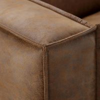 CHERS 83.3" Mid Century Modern Sofa, Luxury French Mixed Fabric Couch with Tight Back, Square Armrest Lounge Sofas for Living Room, Apartment, Bedroom, Office, Chestnut - Image 8