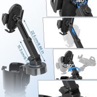 JOYTUTUS Cup Holder Phone Mount for Car, Car Cellphone Large Adapter Long Arm with 360 Degree Rotation, Compatible iPhone, Samsung & All Smartphones - Image 4