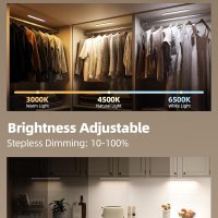 6-Pack Under Cabinet Lighting Wireless, LED Motion Sensor Light Indoor, Rechargeable Closet Lights Battery Operated, Dimmable & 3 Color Temps, Under Counter Lights for Kitchen, Stairs (8inch) - Image 3