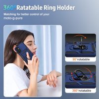 for Samsung Galaxy A13 5G Case, Galaxy A13 5G Phone Case,Slide Camera Cover HD Screen Protector Military Grade Magnetic Ring Holder Shockproof Kickstand Protective Case, Navy Blue - Image 4