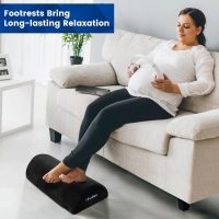 Foot Rest for Under Desk at Work,Office Desk Accessories with Soft Foam and Washable Removable Cover, Foot Stool for Office, Car, Home to Foot Support and Relax Ankles, Black - Image 6