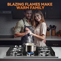 Gas Cooktop 24 Inch ROVLEP, Gas Stove Top Built-in 4 Burners Stainless Steel Total 31,600 BTU, 24 Inch NG/LPG Convertible Propane Cooktops Dual Fuel, RV Stove Top with Thermocouple Protect - Image 9