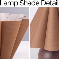 KUNJOULAM Cute Small Table Lamp, Modern Bedside Nightstand Lamp with Coffee Fabric Lampshade, Metal Base for Bedroom Home Office Decor (Without Buld) - Image 5