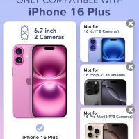 BERFY Compatible with iPhone 16 Plus Case Glitter, with 9H Tempered Screen Protector + Camera Lens Protector, [Non-Yellowing] Clear Sparkle Shockproof Hard Phone Case for Women 6.7", Shiny Clear - Image 8