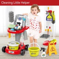 Toddler Cleaning Set，Kids Cleaning Toy Set，New 29-Piece Detachable Kids Cleaning Set for Toddlers - Pretend Play Educational Cleaning Carts (red) - Image 6