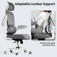 TRALT Office Chair Ergonomic Desk Chair, 330 LBS Home Mesh Office Desk Chairs with Wheels, Comfortable Gaming Chair, High Back Office Chair for Long Hours (White) - Image 6