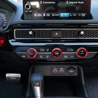 CKE Compatible with Honda Civic Accord CR-V HR-V 2026 2025 2024 2023 Accessories Car Center Console Cover AC Knob Engine Start Cover Rings for 11th Gen Civic -Red - Image 4