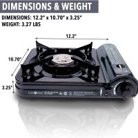GAS ONE NEW 10,000 BTU CSA List Portable Butane Gas Stove with Carrying Case CSA Listed- Midnight - Image 2