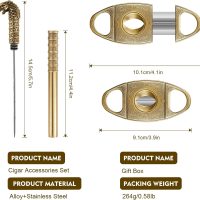 Scotte V-Cut Cigar Cutter Guillotine Precision Cigar Draw Enhancer Tool Needle & Sharp Perfect Cigar Cutters Cigar Accessories Set - Image 5