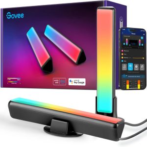 Govee Smart LED Light Bars, Work with Alexa and Google Assistant, RGBICWW WiFi TV Backlights with Scene and Music Modes for Gaming, Pictures, PC, Room Decoration