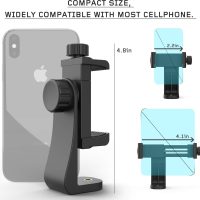 Universal Phone Tripod Mount Adapter with Ｗireless Camera Remote , Cell Phone Holder with Adjustable Clamp for Selfie Stick Monopod Compatible with iPhone, Samsung and so on , Wrist Strap Included - Image 2