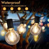 100FT LED Outdoor String Lights Patio Light with 52 Shatterproof G40 Dimmable Globe Bulb, 2-Pack 50FT Waterproof Outside Hanging String Light for Christmas Backyard Porch Balcony Gazebo Party - Image 3