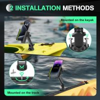 Hikeen Kayak Phone Holder, 360°Adjustable Phone Holder with Long Arm, Kayak Fishing Accessories, Kayak Phone Mount Compatible with Smartphone from 4''-7'' - Image 5