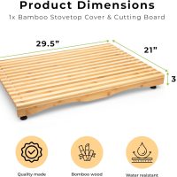 Prosumer's Choice Stovetop Cover Bamboo Cutting Board | Premium, Sustainable, Expands Kitchen Space, Easy to Clean - with Adjustable Legs and Juice Grooves - Large - 29.5"L x 3.5"W x 21"H - Image 4