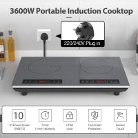 VBGK Double Induction Cooktop, 24 inch 4000W Electric cooktop with hot plate, induction stove top with LED Touch Screen 9 Levels Settings with Child Safety Lock & Timer 110V Induction cooktop 2 burner - Image 8