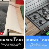 Stainless Steel Stove Gap Cover (2 Pack, Black), Stove Gap Filler for Kitchen, Range Trim Kit, Heat Resistant with Easy Clean, Adjustable Length 13.8” to 27.5” - Image 3