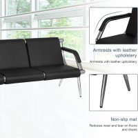 Kinsuite 5-Seats Waiting Room Chairs - Airport Reception Chair with Arms Waiting Benches PU Leather, Office Guest Chairs & Reception Chair for Clinic Office School Salon Lobby - Image 3