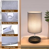 Cloth Lamp Shade Round lamp shade Natural Linen Lamp Cover Small Table Lamp Cover for decorate Table Lamp and Floor Lamp (Light Grey Round) - Image 3
