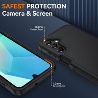 for Samsung Galaxy A16 5G Case : 3-Layer Shockproof Phone Cover with HD Screen Protector,Hybrid Protective Military-Grade Drop Protection for Galaxy A16 5G Phone Case (Black/Black) - Image 6