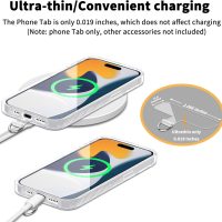 2pcs Transparent Phone Tether Tabs for Clear Phone Cases, Cell Phone Tether Replacement for iPhone Smartphone Case (T Type - Silver Buckle) - Image 3