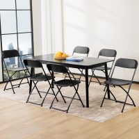 Sweetcrispy Folding Chair 10 Pack, Plastic Foldable Chairs with 330-Pound Capacity, Sturdy Metal Portable Chair, Easy to Use and Store, Outdoor and Indoor, for Home, Office, Party, Comfy, Black - Image 8