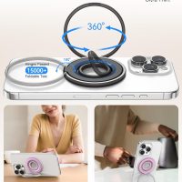 [2025 Newest] Magnetic Phone Grip for MagSafe Ring Holder, Magnet Phone Grip Stand Finger Kickstand Two-Sided Magnetic Compatible with iPhone 17 Pro/Max 16 15 14 13 12 11 Plus&Android - Image 6