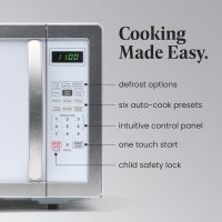 Farberware Countertop Microwave 1000 Watts, 1.1 cu ft - Microwave Oven With LED Lighting and Child Lock - Perfect for Apartments and Dorms - Easy Clean White, Platinum - Image 3