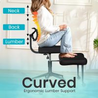 Ergonomic Cross Legged Office Chair with Rubber Wheels - Breathable Mesh Fabric - 360° Swivel ADHD Chair, Wider & Thicker Cushions for Meditation Chair, Criss Cross, and Kneeling - Image 3