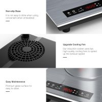 VBGK Double Induction Cooktop, 24 inch 4000W Electric cooktop with hot plate, induction stove top with LED Touch Screen 9 Levels Settings with Child Safety Lock & Timer 110V Induction cooktop 2 burner - Image 5