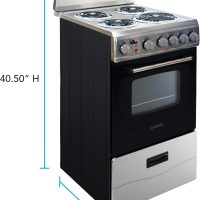 Avanti ERU200P3S Electric Range Oven Compact Design, 2.1-Cu.Ft. Capacity with 4 Coil Burners, Framed Glass Door, Storage Drawer and Broiler with Pan Perfect for Apartments, 20-Inch, Stainless Steel - Image 4