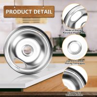 Cenipar W10196405 Range 8 inch drip bowl &W10196406 Range 6 inch drip bowl(3 Pack) chrome plated for Electric Surface Burner - Image 2