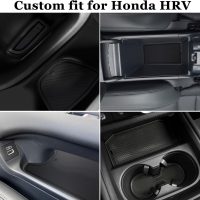 Center Console Liner for Honda HRV Accessories 2023 2024 2025 2026, for HR-V Cup Holder Pad, Door Pocket Interior, Door Slot Mat, Non-Slip Trim, Custom Rubber Decoration Insert (15pcs, Black) - Image 3