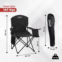 Coleman Portable Camping Chair with 4-Can Cooler, Cushioned Seat & Back with Side Pockets & Cup Holder, Carry Bag Included, Great for Camping, Tailgating, Firepits, Patio, & More - Image 3